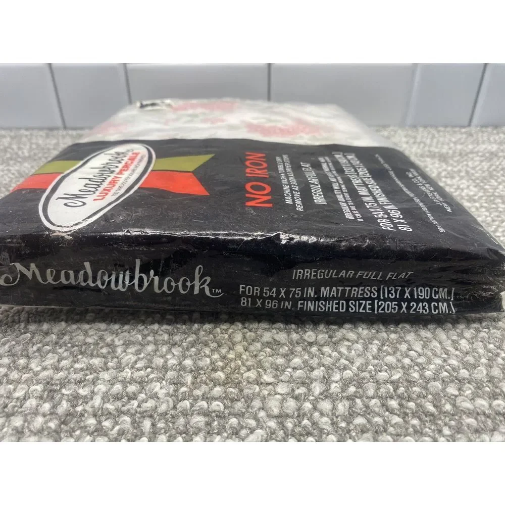Meadowbrook Sheet Luxury‎ Percale VTG New Full Flat Sheet Made In USA NOS